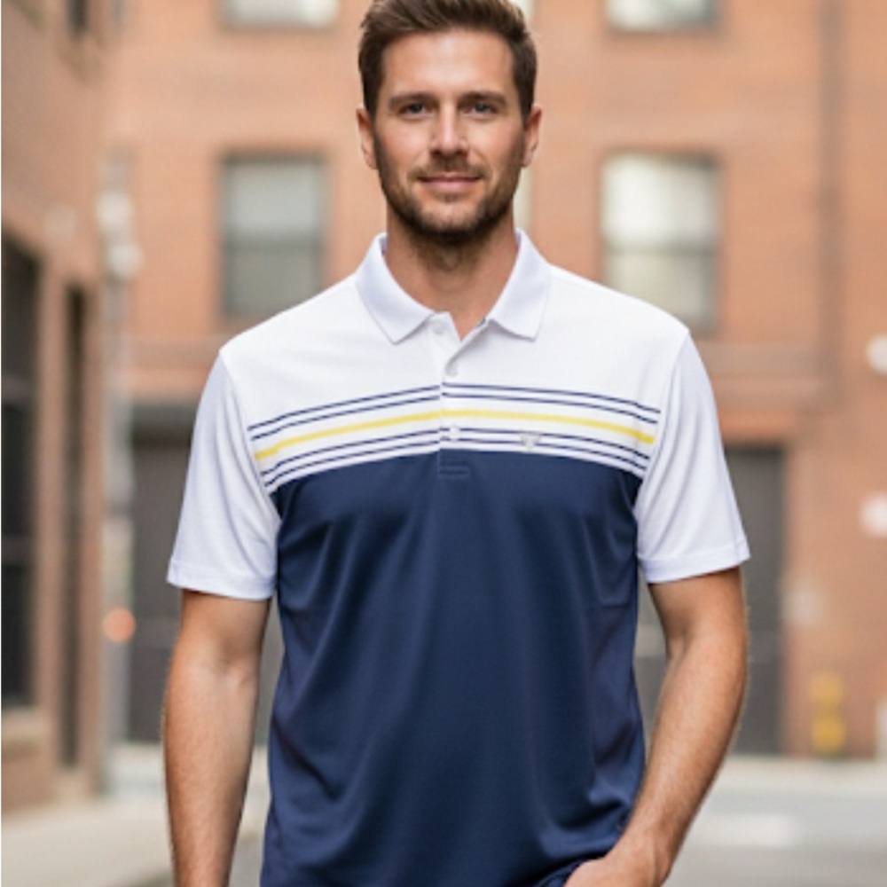 Callaway Men's Polo in Navy, White, and Yellow